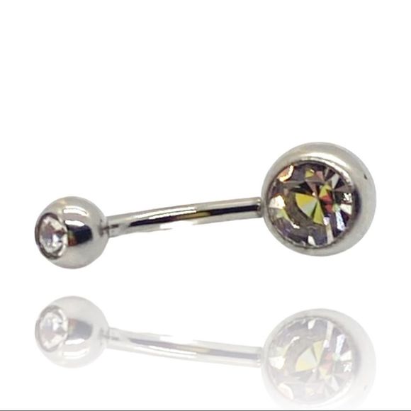 Belly Button Ring Double gem - Picture 1 of 2